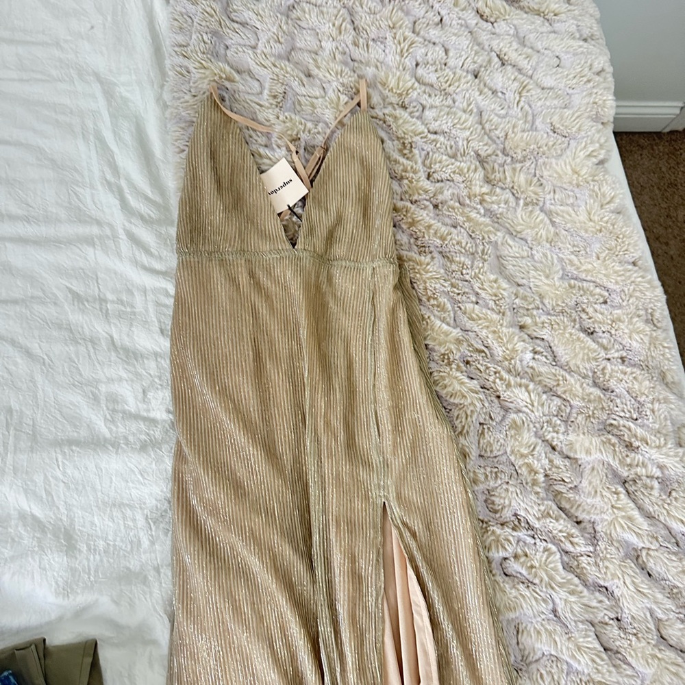 Gold Sleeveless Maxi Dress